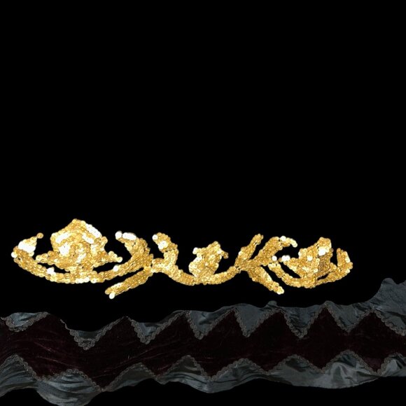 Armand Ventilo Collection purple gold embellsihed beaded velvet maxi skirt 40 - Picture 6 of 6